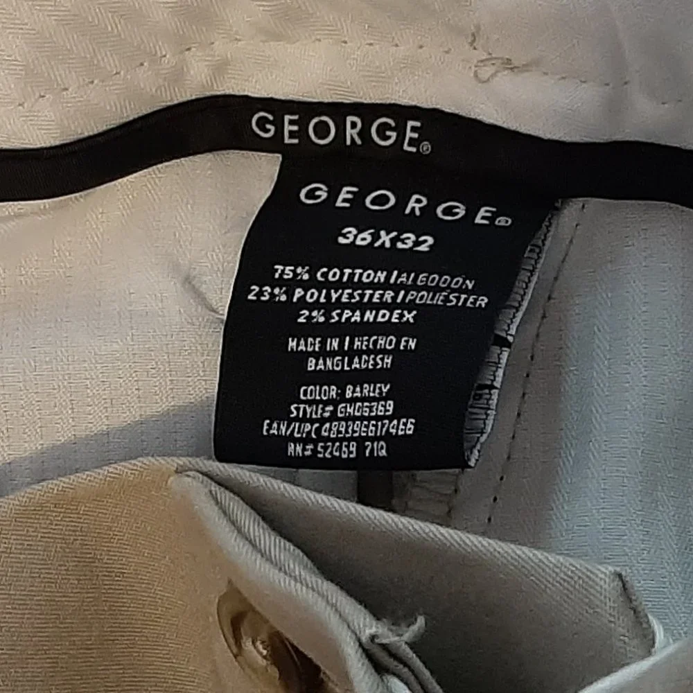 George Tan Beige Neutral Work Office Pants 36x32 Church Business Casual